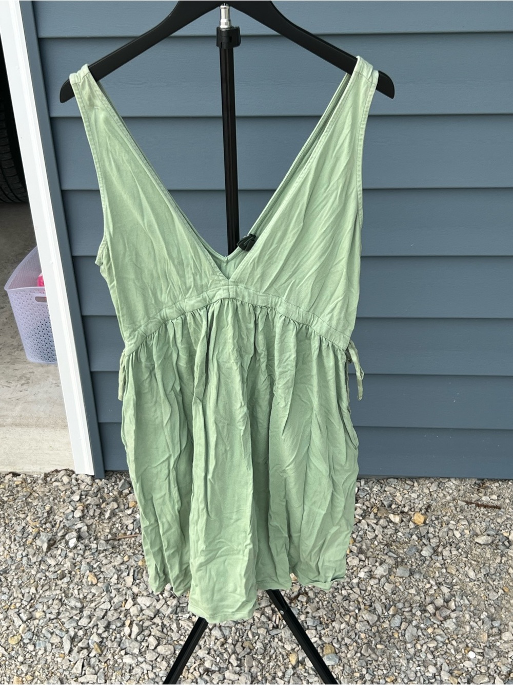 Light Green V-Neck Sleeveless swim cover up